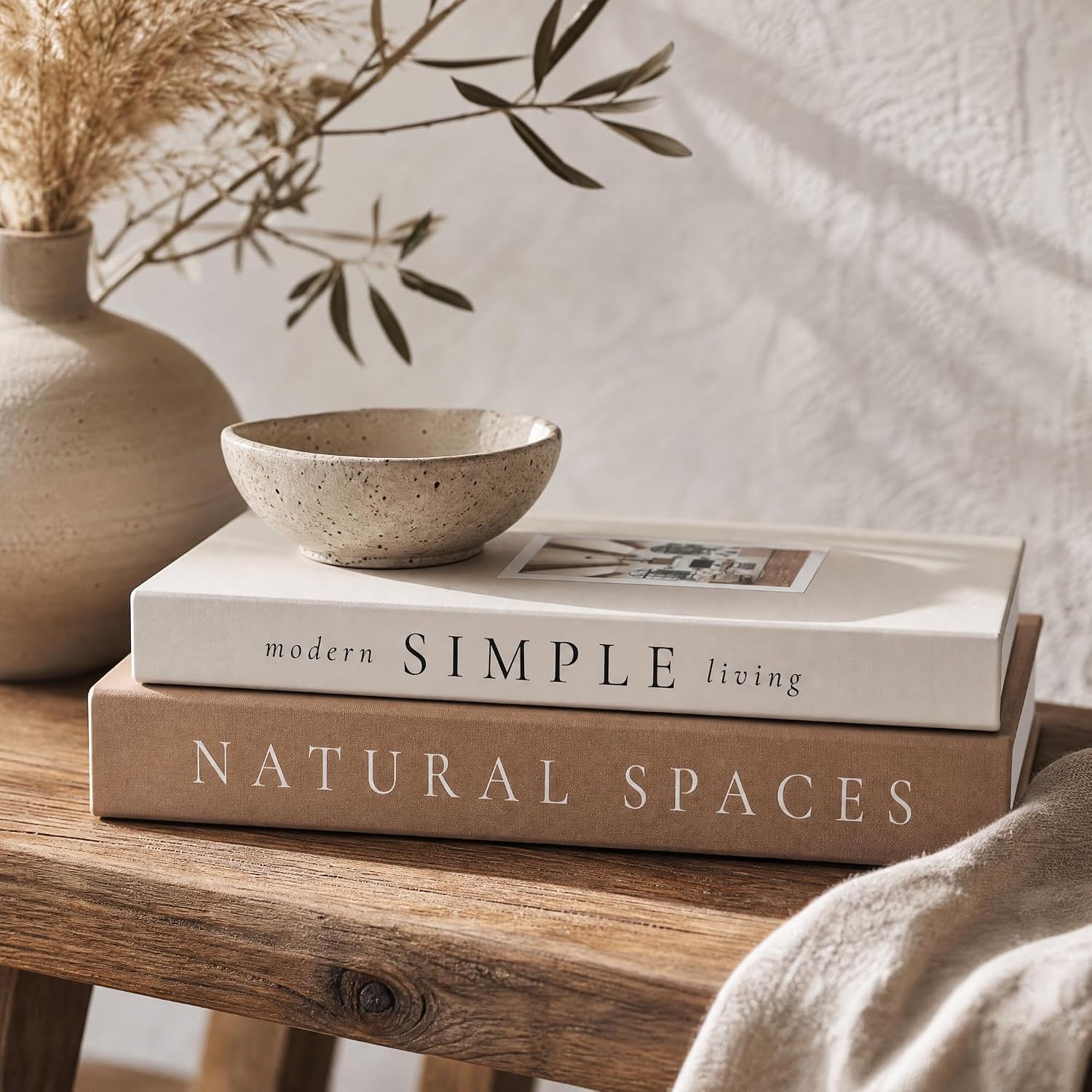 Beautiful Decorative Books – Set of 2 Boxes Enhance Your Coffee Table, Bookshelf or Mantel Shelf Decor – Aesthetic Fake/Faux Books for Modern Home Decoration, Photo Storage and as a Keepsake Box