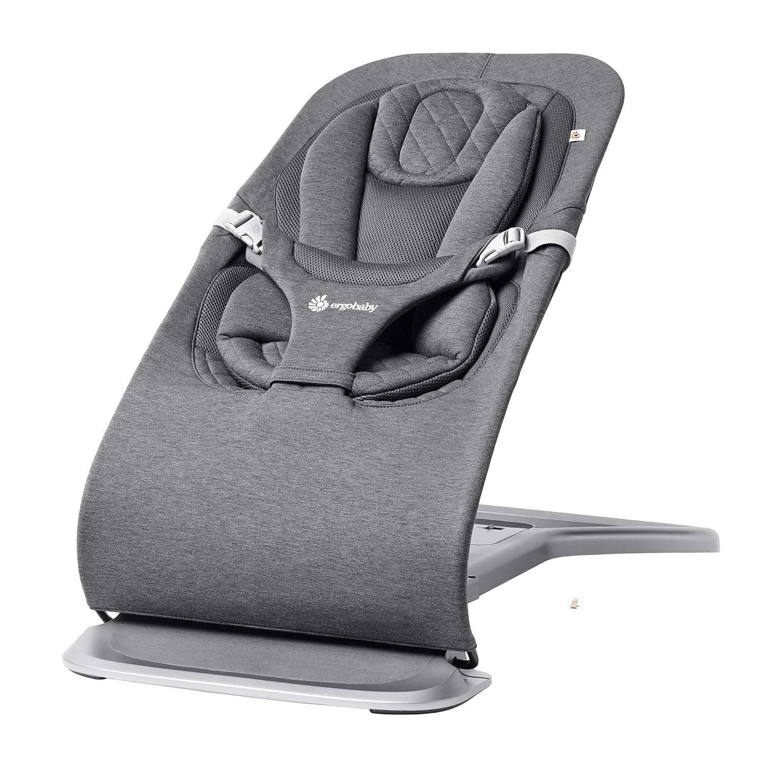 Ergobaby Evolve 3-in-1 Bouncer Seat for Babies and Toddlers 5.5-25lbs – Multi Position Baby Rocker Seat with Adjustable Heights, Secure Harness, Newborn Insert – Charcoal Grey