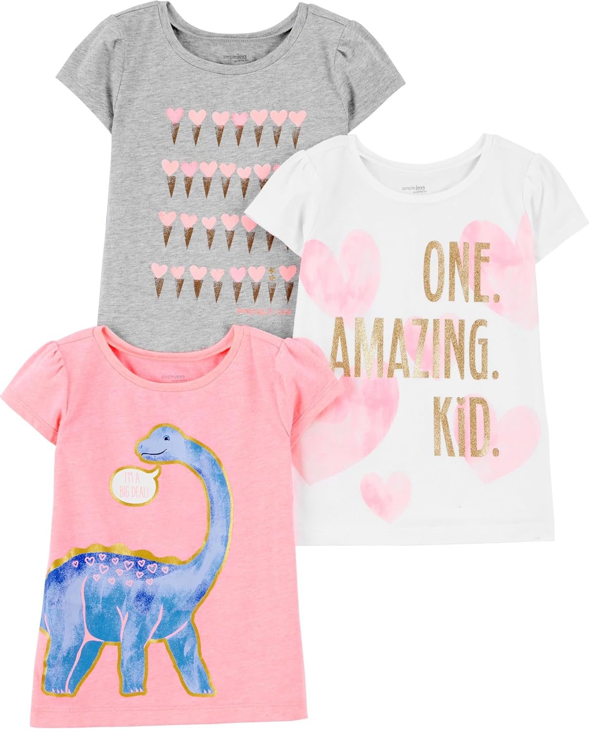 Simple Joys by Carter’s Baby and Toddler Girls’ 2-Pack 4th of July Tops