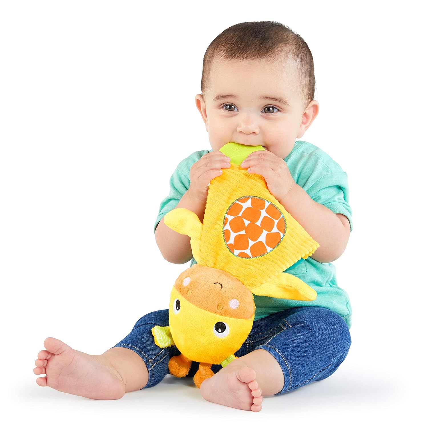 Bright Starts Snuggle & Teethe BPA-Free Crinkle Teething Plush Baby Toy – Giraffe