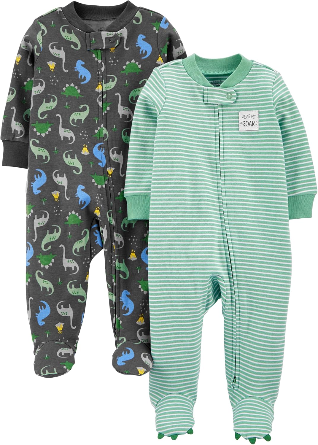 Simple Joys by Carter’s baby-boys 2-way Zip Thermal Footed Sleep and Play, Pack of 2