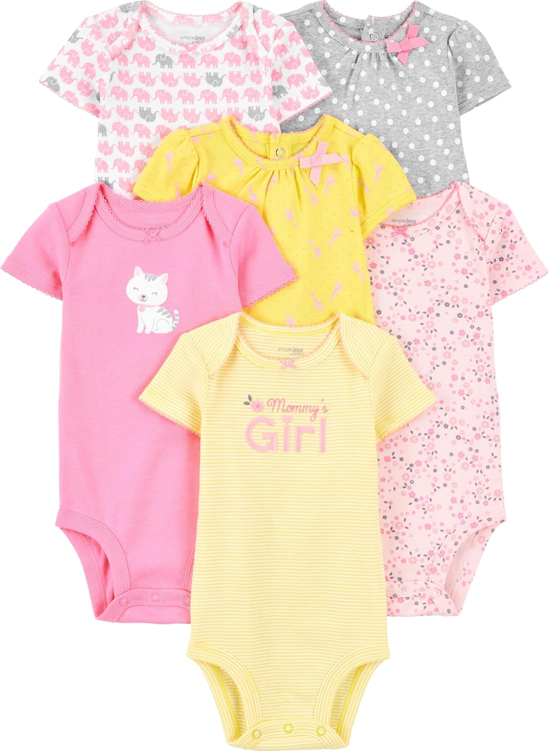 Simple Joys by Carter’s Baby Girls 6 Pack Short Sleeve Bodysuit