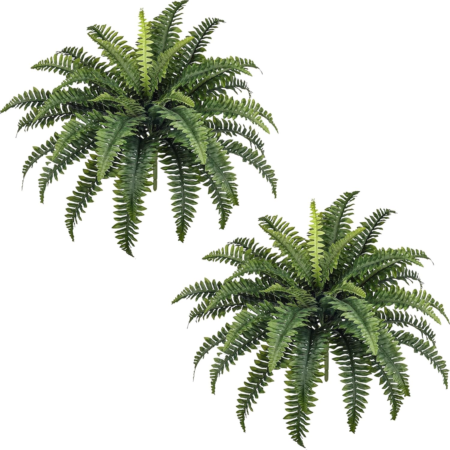 FOREST PRINCE 35″ Ferns Artificial Bush Plants Large, 2 Artificial Boston Ferns with 39 Fronds for Outdoors Home Decor