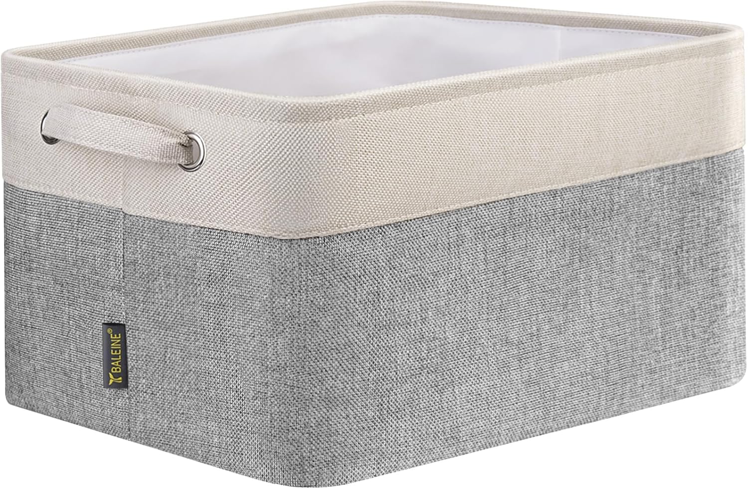 BALEINE 1 Pack Fabric Closet Storage Bins for Shelves, Linen Closet Organizers and Storage, Decorative Baskets for Organizing, Shelf, Clothes, Home, Office (Grey, 12″x8″x8″)