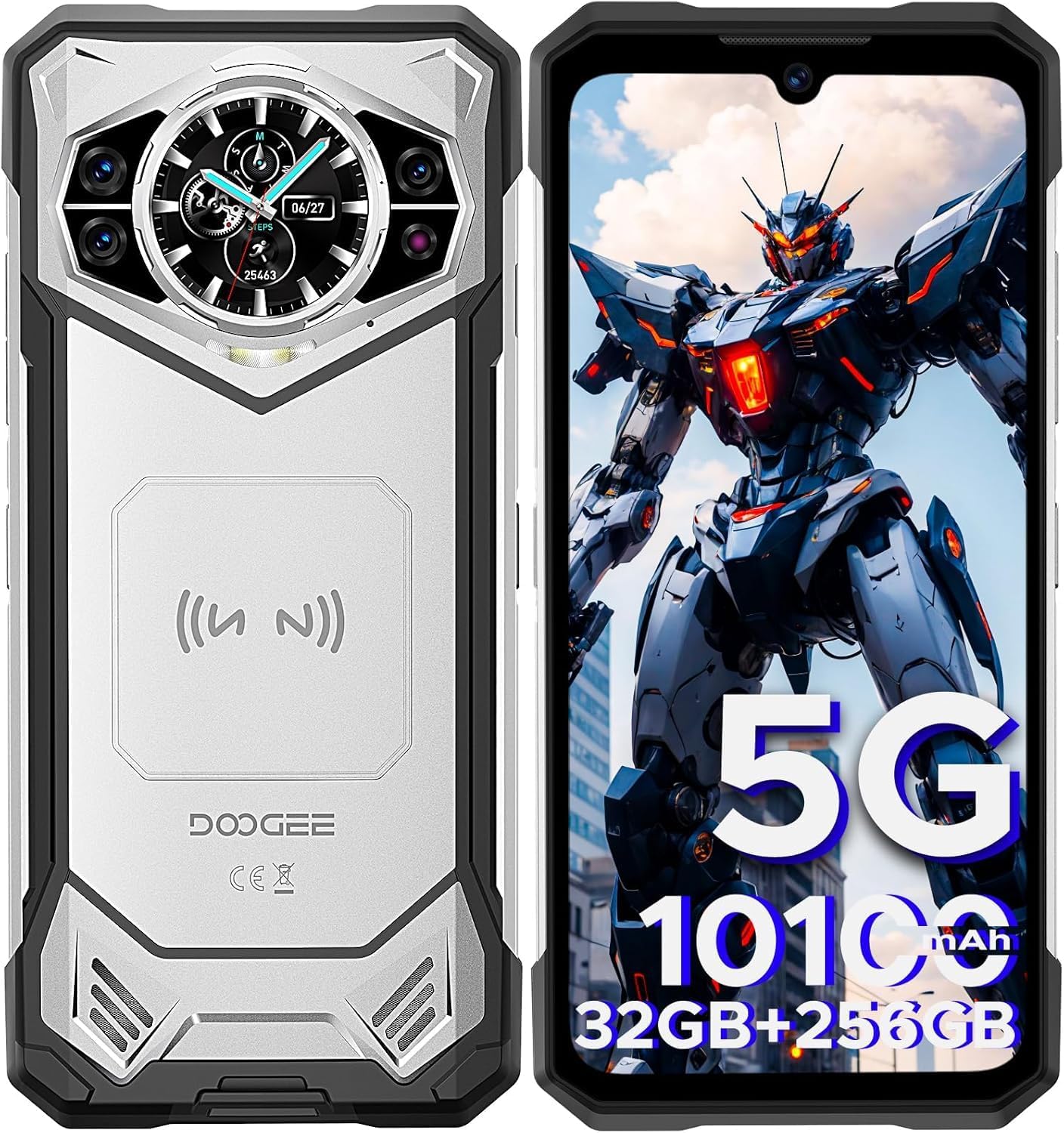 S200 Rugged Smartphone 5G Unlocked, 256GB+32GB RAM Rugged Phone with 1.32″ Rear Screen, 10100mAh Battery,6.58″ FHD+ 120Hz Display,100MP + 20MP Night Vision Camera,Dual SIM Waterproof Cell Phone