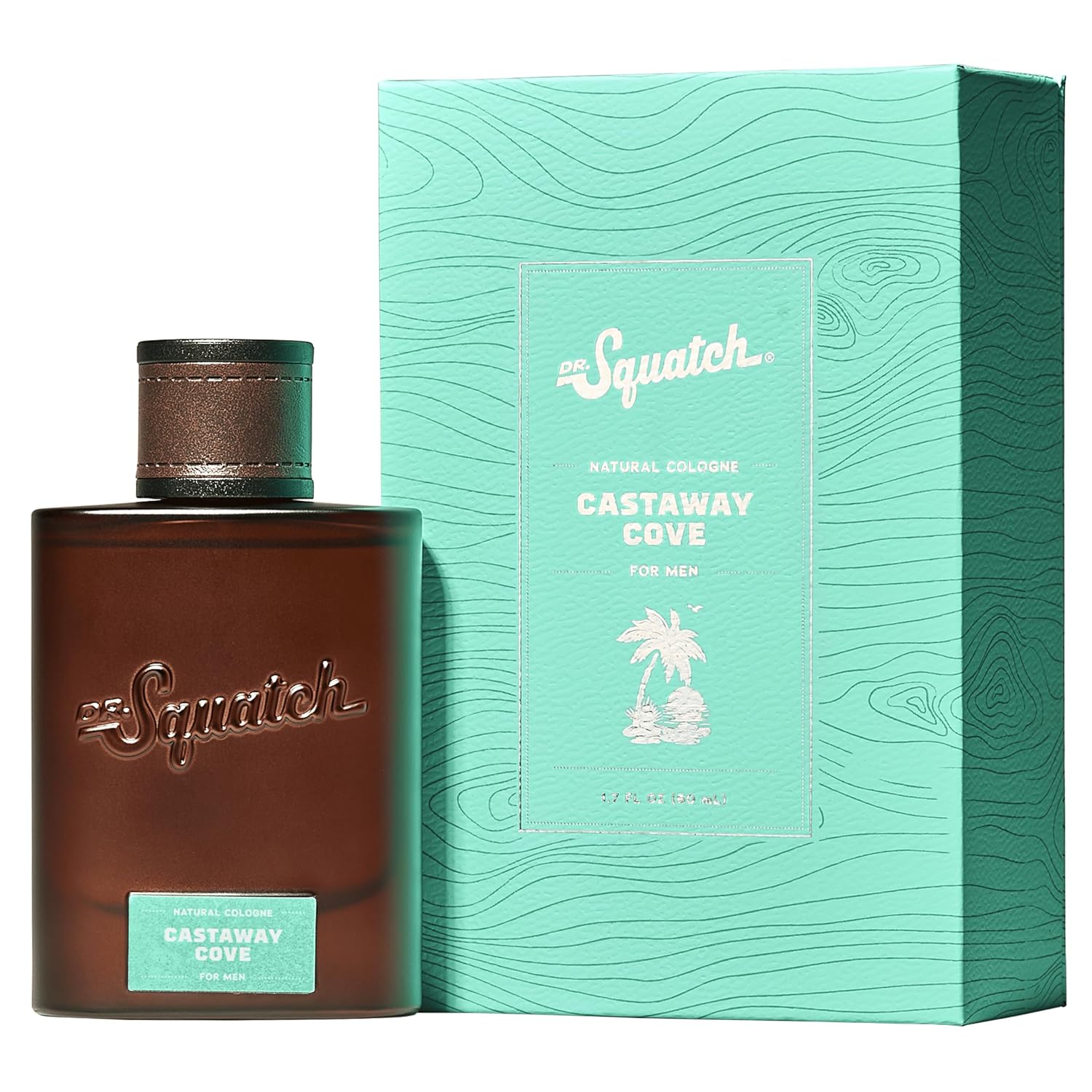 Dr. Squatch Natural Cologne for Men – Bergamot, Lavender, and Vanilla Fragrance Inspired by Coconut Castaway – Sustainably-Sourced Ingredients – Castaway Cove Cologne (1.7 fl oz)