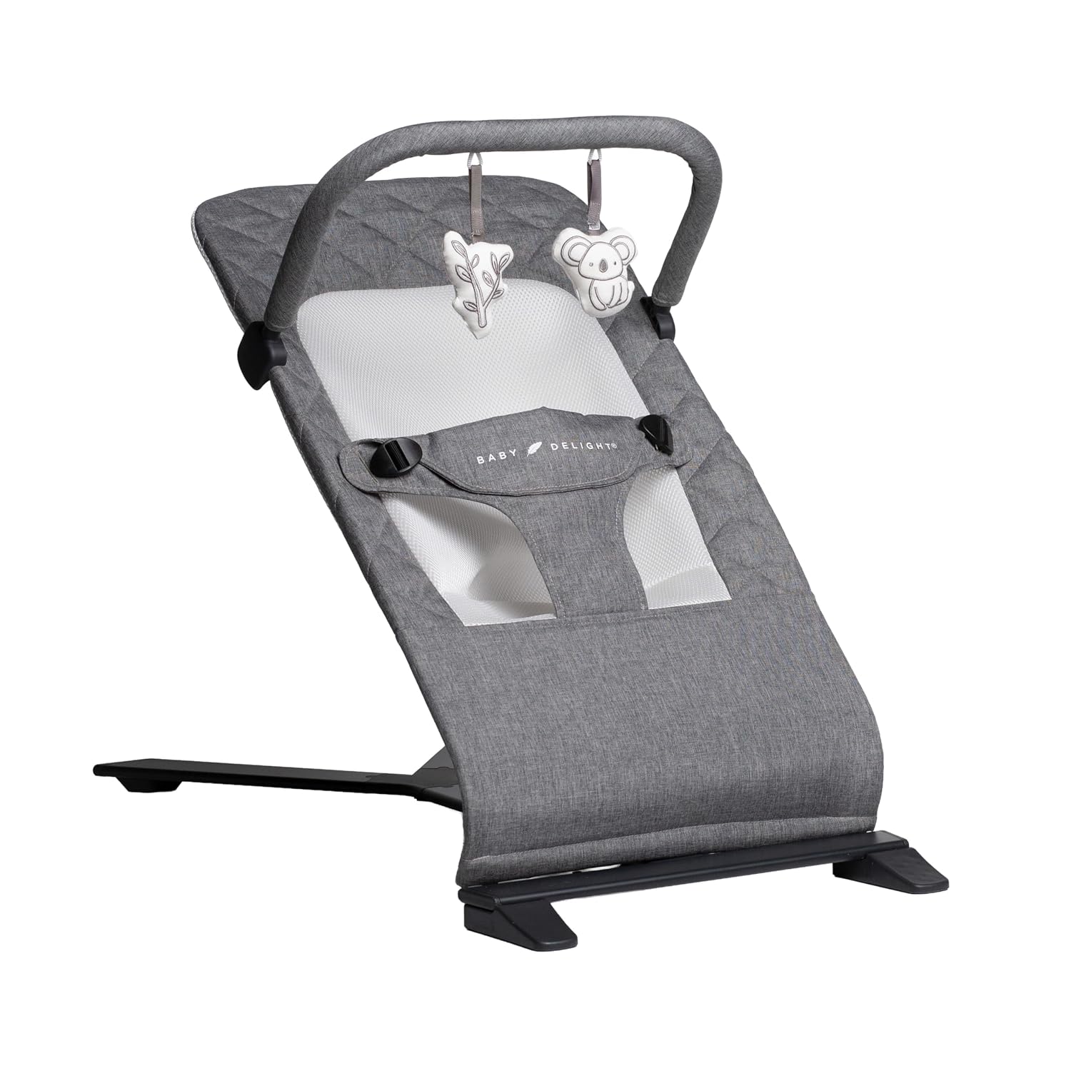 Baby Delight Alpine Deluxe Portable Bouncer | Infant | 0 – 6 months | Charcoal Tweed
