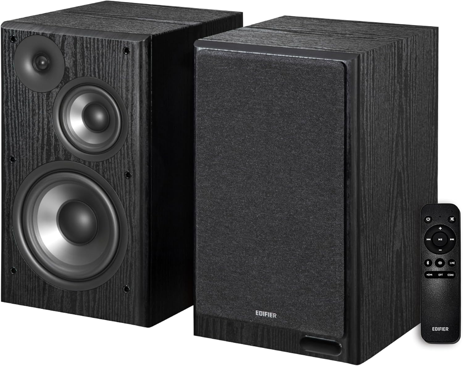Edifier R2750DB MKII Powered Bookshelf Speakers, 144W 3-Way Active Studio Monitor with Sub Out, Hi-Res Audio, Bluetooth 6.0 with LDAC, HDMI/Optical/Coaxial for Turntable, PC, Home Audio – Black