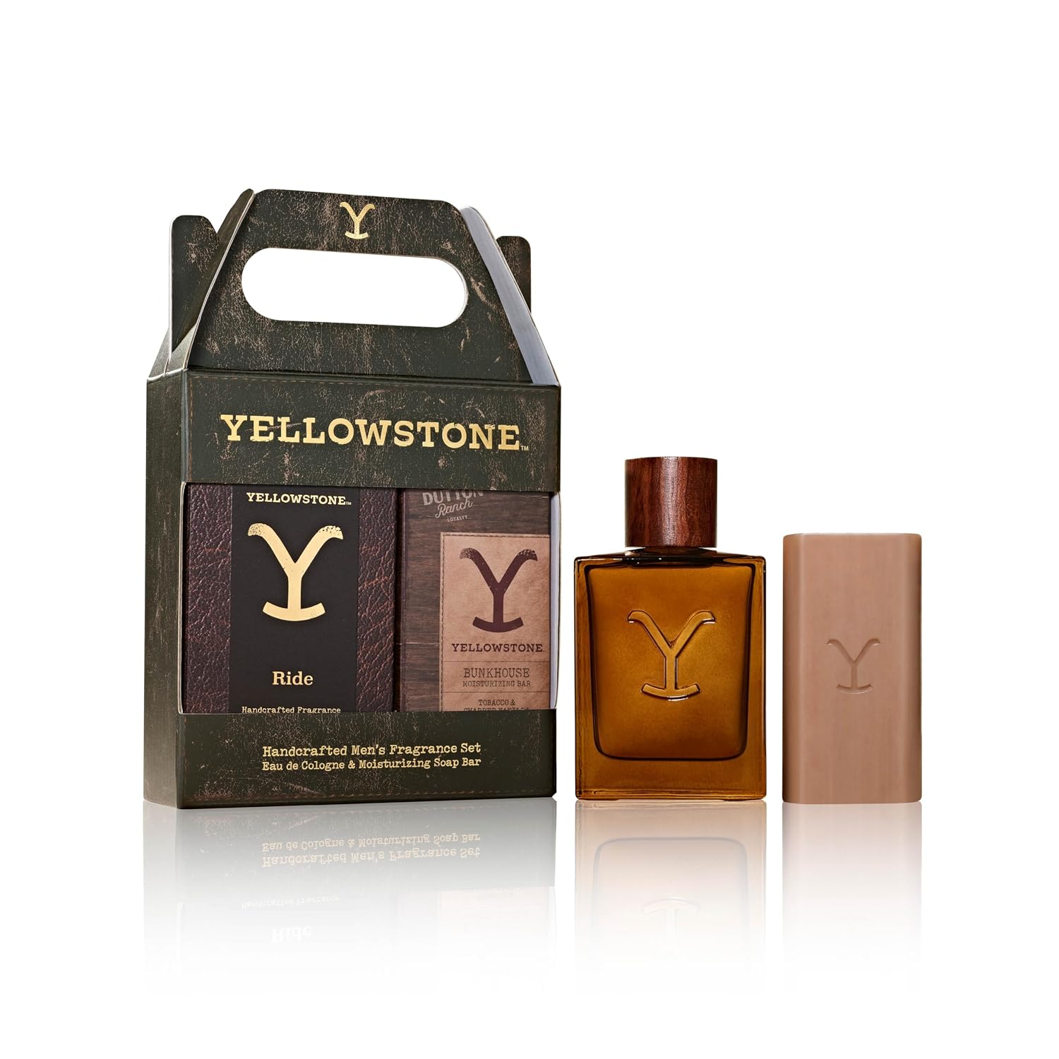 Yellowstone Men’s Fragrance & Grooming Gift Set by Tru Western, Eau de Cologne & Artinsal Bar Soap – 1 fl oz