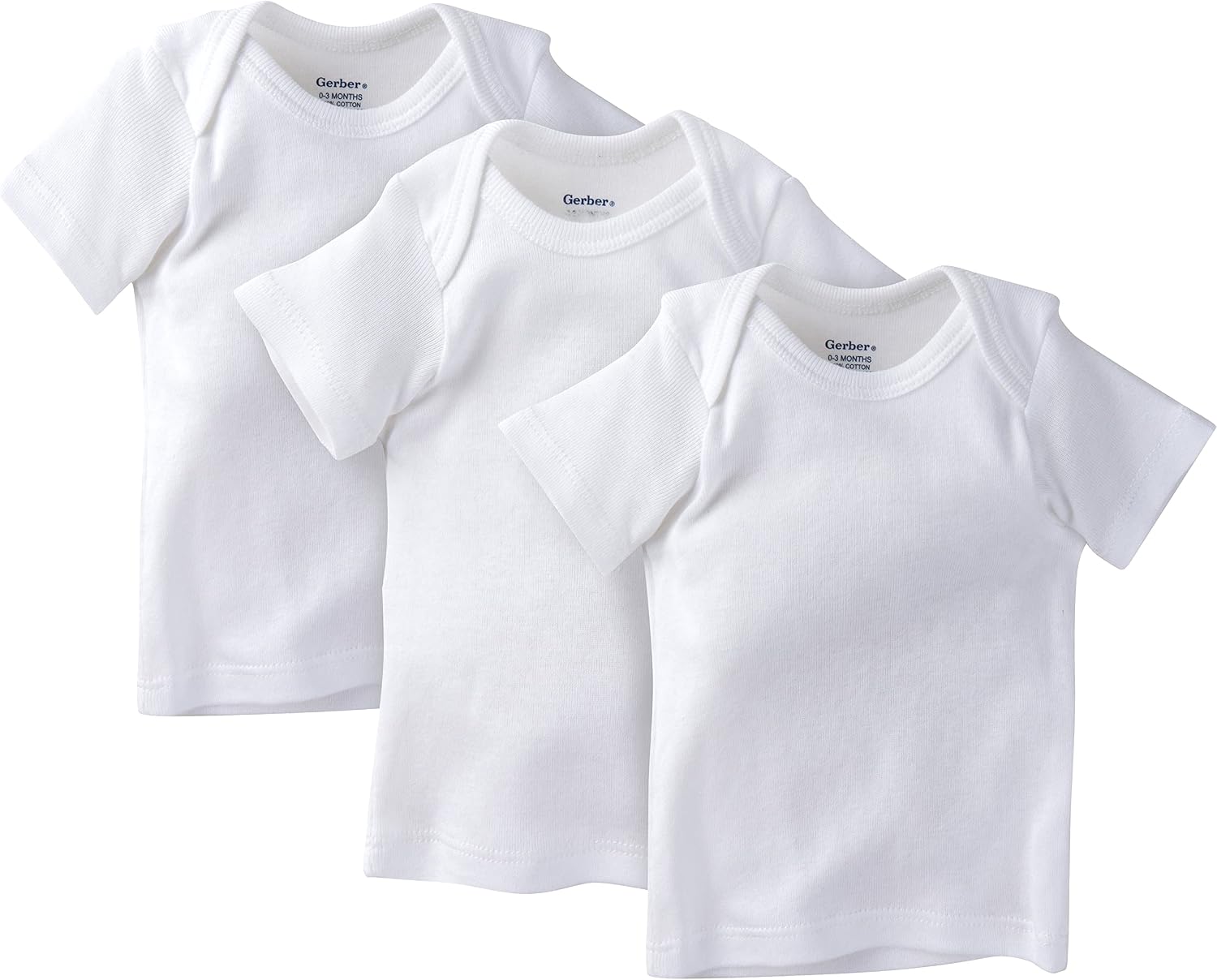 Gerber Baby Boys & Girls 3-Pack Short Sleeve Slip-on Shirts