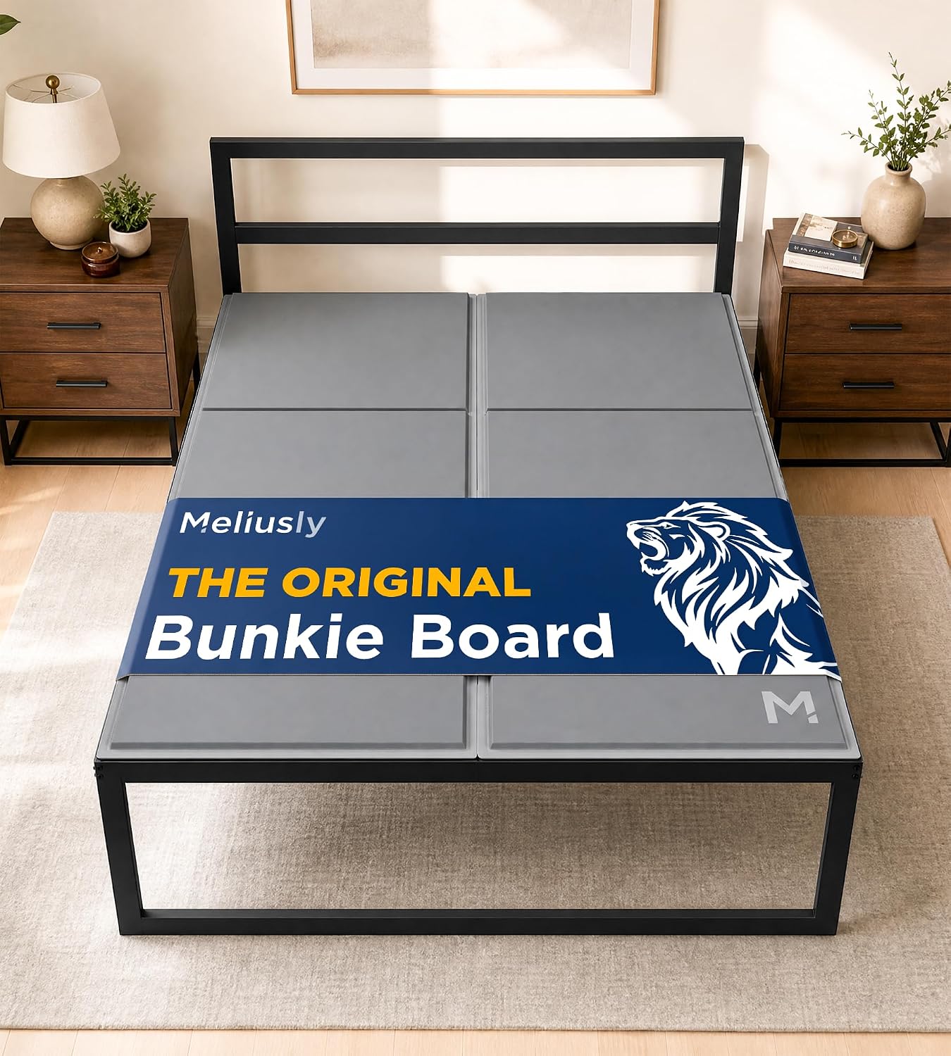 Meliusly Original Bunkie Board Full Size (54×75) – Non-Slip Breathable Bed Support Board for Slatted Bed Frame, Anti-Sag Under Bed Support, Noise Minimizing Bed Board