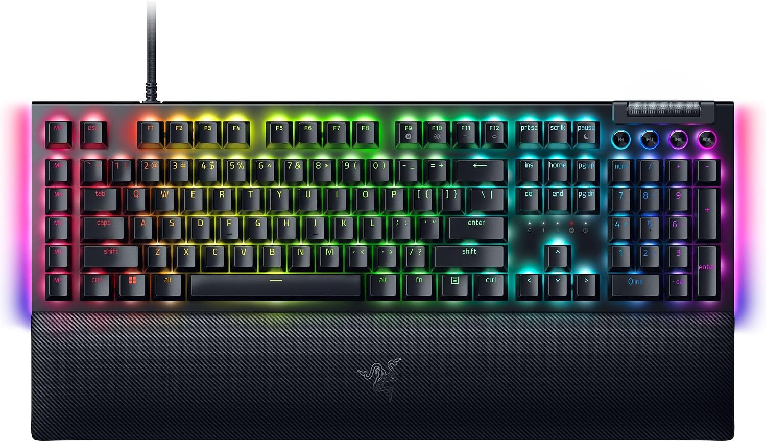 Razer BlackWidow V4 Mechanical Gaming Keyboard: Yellow Switches Linear & Silent – Chroma RGB – 6 Macro Keys – Magnetic Wrist Rest – Doubleshot ABS Keycaps – Roller & Media Keys – Snap Tap