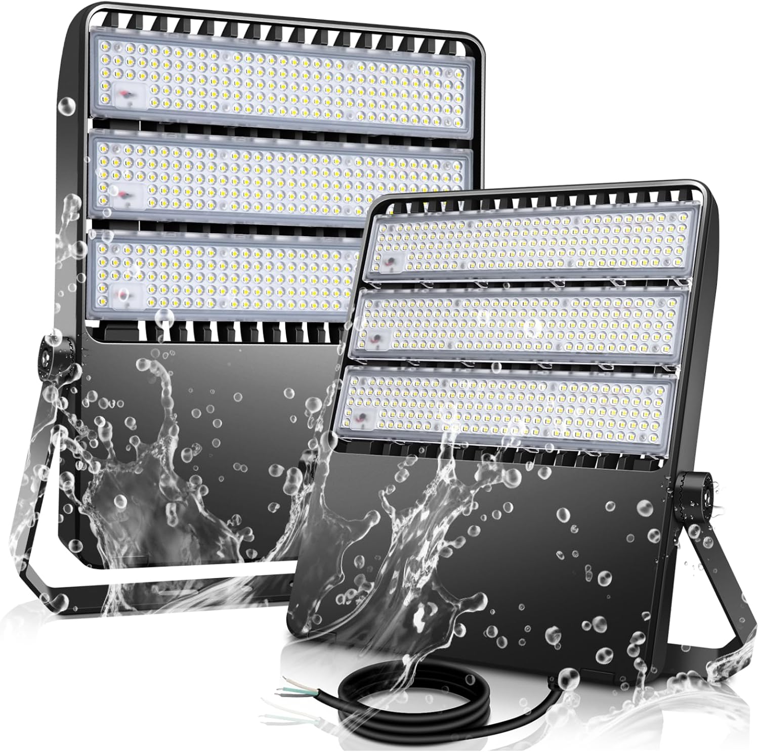 360W 2-Pack LED Stadium Light Commercial Lighting for Field Arena | 58000LM 5000K IP65 Waterproof,Ultra Bright Outdoor Flood Light Fixture with Adjustable Trunnion Bracket,Parking Lot