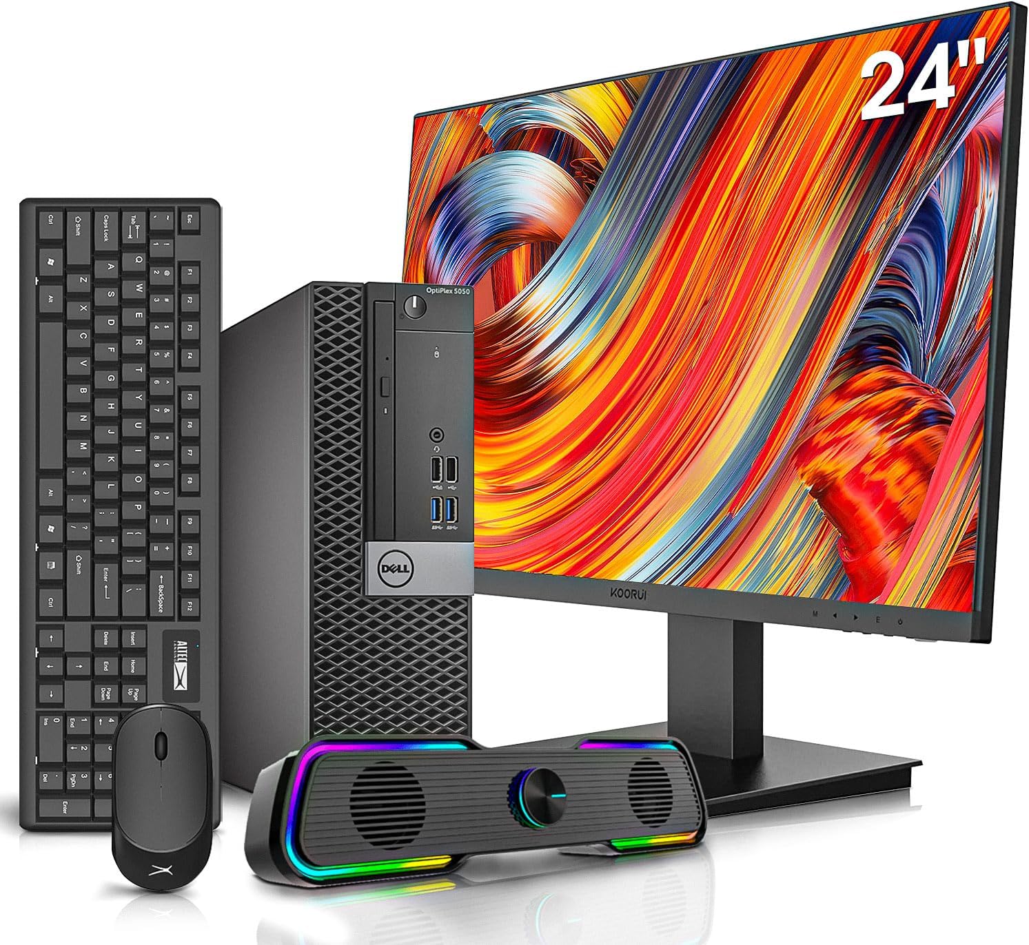 Dell OptiPlex 5050 Desktop Computers with 24″ Monitor PC Bundle,Intel i7-6700 3.4GHz,32GB DDR4 Ram New 512GB M.2 NVMe SSD,Intel AX200 Built-in WiFi 6,Bluetooth 5.2,HDMI,Windows 11 Pro (Renewed)
