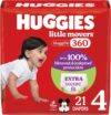 Huggies Little Movers HuggFit 360 Diapers Size 4, 21 Count