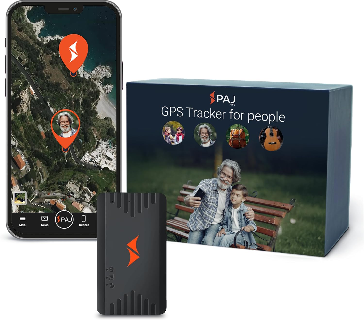 PAJ GPS – People Finder 4G – Mini GPS Tracker for Children and Elderly People – Up to 5 Days Battery Life – Small Tracking Device with Real-Time Location, Alarm Notifications – Suitable for Dementia