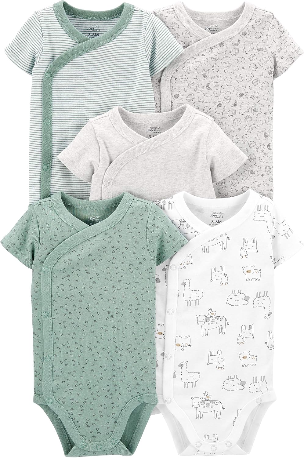 Simple Joys by Carter’s Unisex Baby 5-pack Side Snap Short-sleeve Bodysuit