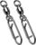 AMYSPORTS High Strength Snap Swivels Stainless Bearing Rolling Fishing Swivel Freshwater Snap Swivels Fishing Clip Steel Black Nickel