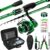 Ghosthorn Fishing Rod and Reel Combo Graphite Telescoping Fishing Pole Portable Travel Kit with Carrier Bag for Freshwater Saltwater