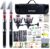 Goture Fishing Rod and Reel Combos-2PCS Telescopic Fishing Pole+2PCS Spinning Reels with Carrier Bag,1.8M-2.7M Telescopic Rod Reel Kit for Starter Travel Saltwater Freshwater,Gifts for Men