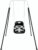FUNLIO 3-in-1 Toddler Swing Set with 4 Sandbags, Indoor/Outdoor Baby Swing with Foldable Metal Stand, Kids Swing Set for Backyard, Clear Instructions, Easy to Assemble & Store – Black