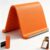 Portable Foldable Silicone Phone Holder, Bendable Adjustable Anti Slip Desktop Stand for Phone Tablet Laptop, Rollable Multi Angle Stand, Compatible with Smartphones Tablets E-Readers (Orange)