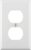Leviton 1-Gang Duplex Device Receptacle Wallplate, Standard Size, Thermoplastic Nylon, Device Mount, 1 Pack, 80703-W, White