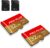 2 Pack TF Card 32GB with Adapter, High Speed Memory Card, UHS-I C10 A1 Memory TF Card for Tablet/Mobile Phone/Camera/Car Audio/Game Console (TF162 Red Gold 32GB)