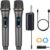 Wireless Microphone, Rechargeable Fixed Frequency Wireless Dual Microphone,Handheld Dynamic mic,Karaoke Singing, Weddings DJ,Party, Church, Classroom use, 200 feet, Gray.(2 Versions Randomly Shipped)