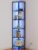 Furnulem 6 Tier Corner Shelf with LED Light, 67.5” Tall Standing Shelf Organizer, Black Narrow Bookshelf with Storage Rack for Wall Corner, Living Room, Bedroom, Metal Frame, Wood Display Shelf