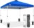 EAGLE PEAK Pop Up Canopy Tent with Wheeled Carry Bag, 8 Stakes, 4 Ropes, 4 Weight Bags, Easy Set Up Tent Canopy, 10×10 ft, 100sqft of Shade, Blue
