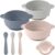 Eascrozn Silicone Baby Feeding Set, 3 Pack Baby Bowls with Suction and 3 Pack Baby Spoons for Babies Toddlers Kids, BPA Free, Baby Utensils Feeding Supplies, Microwave and Dishwasher Safe