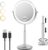 VFD 30X/1X Makeup Mirror with Lights, Height Adjustable Lighted Magnifying Vanity Mirror with 3 Lighting and Adjustable Brightness, 3000mAh Rechargeable Double Sided Switch for Desk Women Gift
