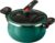 Nonstick Ceramic Coated Sauce Pan with Lid Green Crock Pot with Twist & Lock Handles, Micro Pressure Cooker Versatile Cookware for Stovetops, PFOA-Free Toxin-Free, Easy to Clean (GREEN, 5.5Quart)
