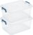 Tribello Plastic Storage Bins with Lids, Clear Stackable Storage Containers – 16 Qt – 2 Pack