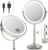 vpu Makeup Mirror with Lights, 1X/30X Lighted Magnifying Mirror Height Adjustable, 3000mAh Rechargeable Double Sided Vanity Mirrors with 3 LED Lighting and Adjustable Brightness for Desk Women Gift