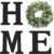 Wood Home Sign with Artificial Eucalyptus Wreath for O, Hanging Farmhouse Wall House Decor Wood Letters for Wall Art Rustic Home Decor, Wall Decor for Living Room Kitchen Entryway (Black)