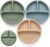 Eascrozn Toddler Plates 3 Pack, Divided Suction Plates for Baby, 100% Food Grade Silicone Baby Plates, Non-Slip, Baby Led Weaning Supplies, Microwave & Dishwasher Safe