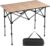 Byliable Camping Table Folding Portable Camp Aluminum Fold Up Lightweight Roll Up Table Adjustable Height with Carry Bag Indoor Outdoor for Camping, Picnic, Backyard, BBQ, Patio, Wood Grain