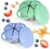 2 Pack Snack Cups for Toddlers Spill Proof – Detachable Stainless Steel Toddler Snack Cups with Silicone Lids & Handles – Dishwasher Safe Snack Container for Mess-Free Snacking（Blue-purple and Green)