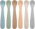Eascrozn Baby Spoons, 6 Pack First Stage Silicone Feeding Spoons, Soft Tip Feeding Baby Utensils, Baby Led Weaning Supplies Training Spoons, Dishwasher and Boil Safe