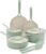 GreenPan Nova 10-Piece Nonstick Cookware Set, PFAS-Free Ceramic Pots & Pans with Silicone Cooking Utensils, Durable Fast Heating, Induction Ready, Oven Safe to 600°F, Dishwasher Safe, Pistachio Green