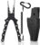 Piscifun Saltwater Fishing Pliers, Aluminum, Split Ring, Braid Cutter | Hook remover, tungsten carbide blade, spring-loaded jaws, ergonomic grip, sheath and lanyard