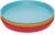 WeeSprout Bamboo Plates, Set of 4, Kid-Sized Dinnerware, Dishwasher Safe Melamine Dishware (Blue, Yellow, Orange, & Red, Without Lids)