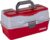 Flambeau Outdoors 6383TB 3-Tray Tackle Box – Classic Fishing Lure Storage Organizer, Large Portable Tackle Box, 32 Tray Compartments, Red/Gray
