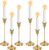 6pcs Gold Candle Holders, Candlestick Holders Taper Candle Holders for Pillar Candles Sticks Holder Decor Halloween Christmas Decorations Candle Candelabros para Centros de Mesa
