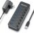 USB 3.0 Hub, RSHTECH 7 Port Powered USB Hub Expander Aluminum USB 3.0 Data Port hub with Universal 5V AC Adapter and Individual On/Off Switches USB Splitter for Laptop and PC(Black)
