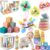 ELLECK Baby Toys 6-12 Months, Montessori Toys for Toddlers 1-3 Year Old, Busy Cube Teether Infants Bath 6 in 1 Stacking Blocks Rings, Suction Cup Spinner, Shape Bin Sensory (0035)
