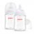 Pigeon Glass Nursing Bottle Wide Neck, Anti-Colic, Streamlined Body, Natural Feel, Easy to Clean, Heat-Resistant, 5.4 Oz (Pack of 2), Includes 2pcs SS Nipples (0m+)