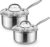 Tri-ply Stainless Steel Pot – 1.5 Qt & 2.5 Qt Heavy Duty Sauce Pan with Lid, Nonstick Stainless Steel Cookware Set Cooking Pot, Multipurpose Saucepan with Stay Cool Handle